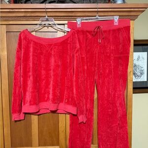Juicy Couture Red Velour Pajama Set